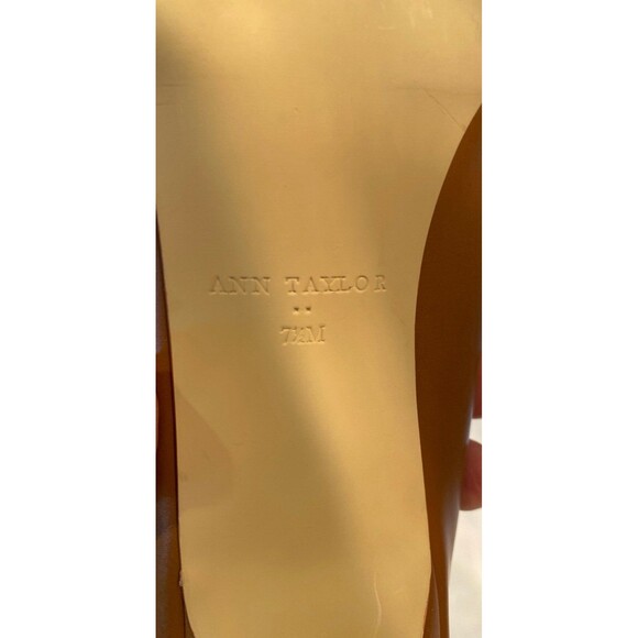 Ann Taylor Pump Heels Size 7.5 Perfect Peep Toe Brown 3 “ Heel Stylish Shoe - Picture 10 of 12
